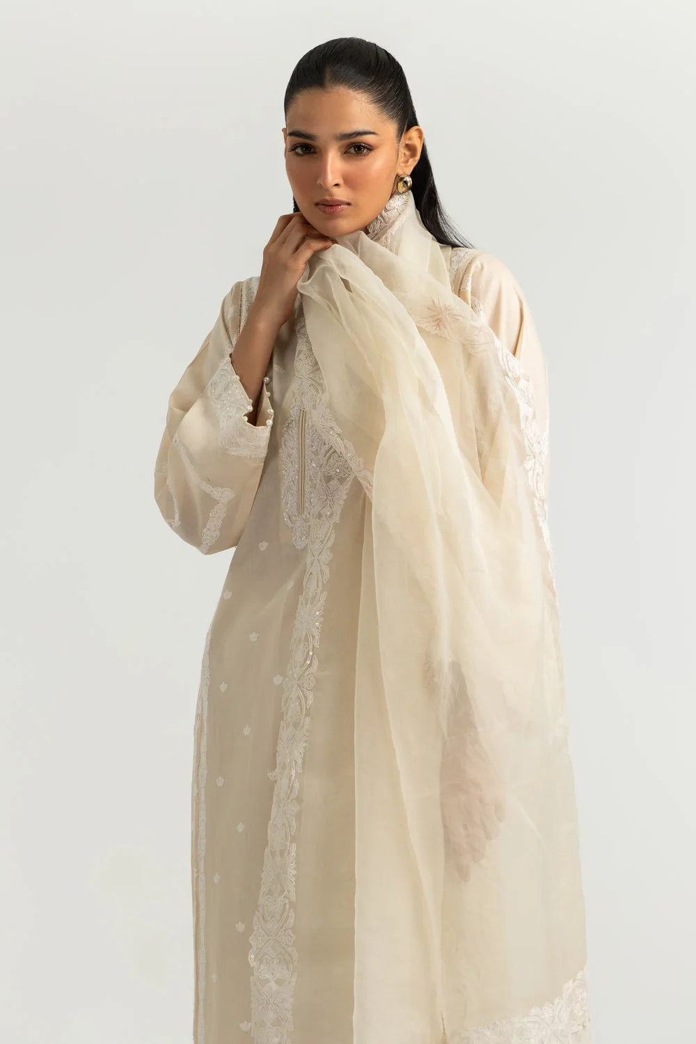3PC Cambric Embroidered Suit