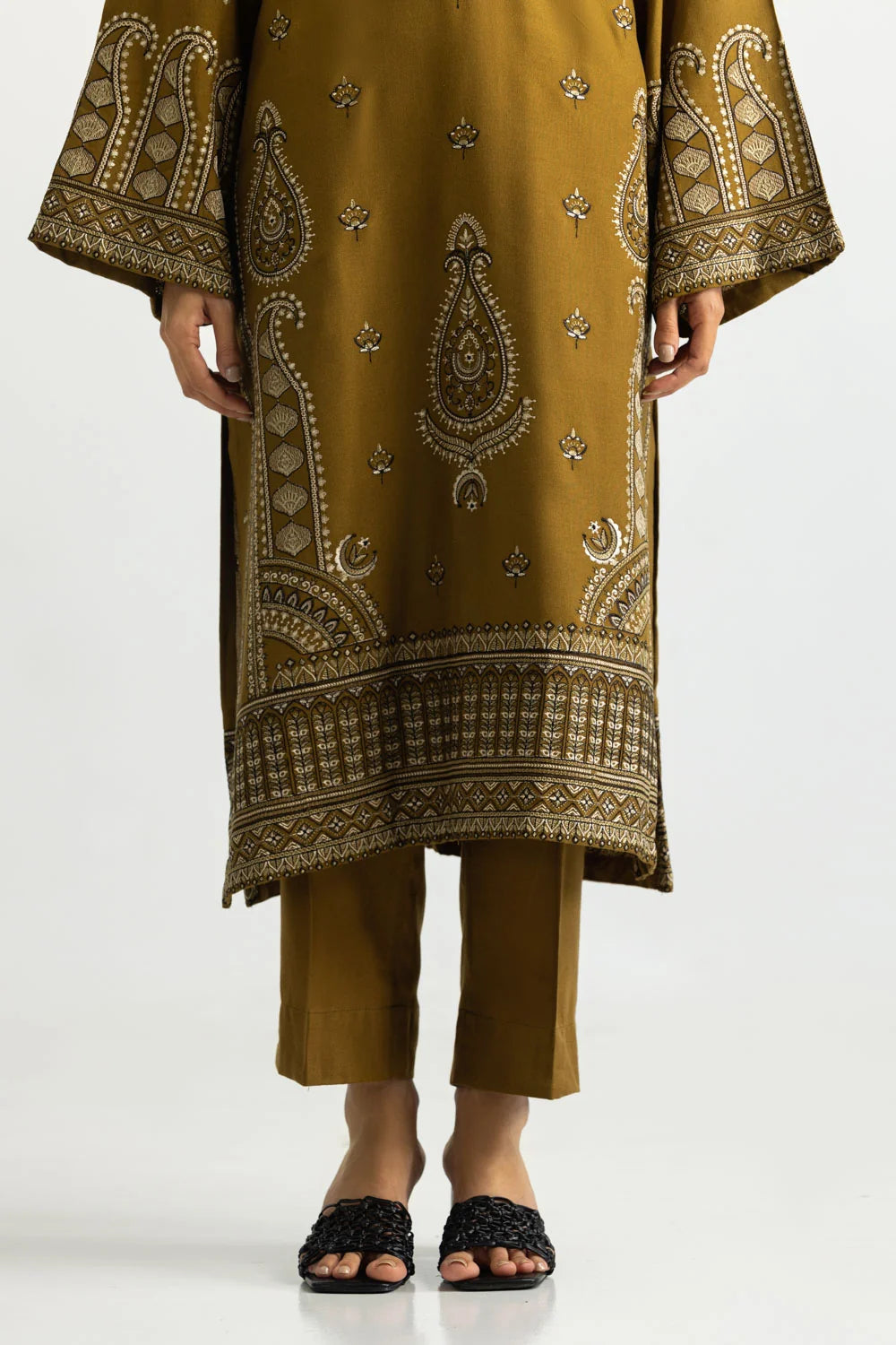3PC Cambric Embroidered Suit
