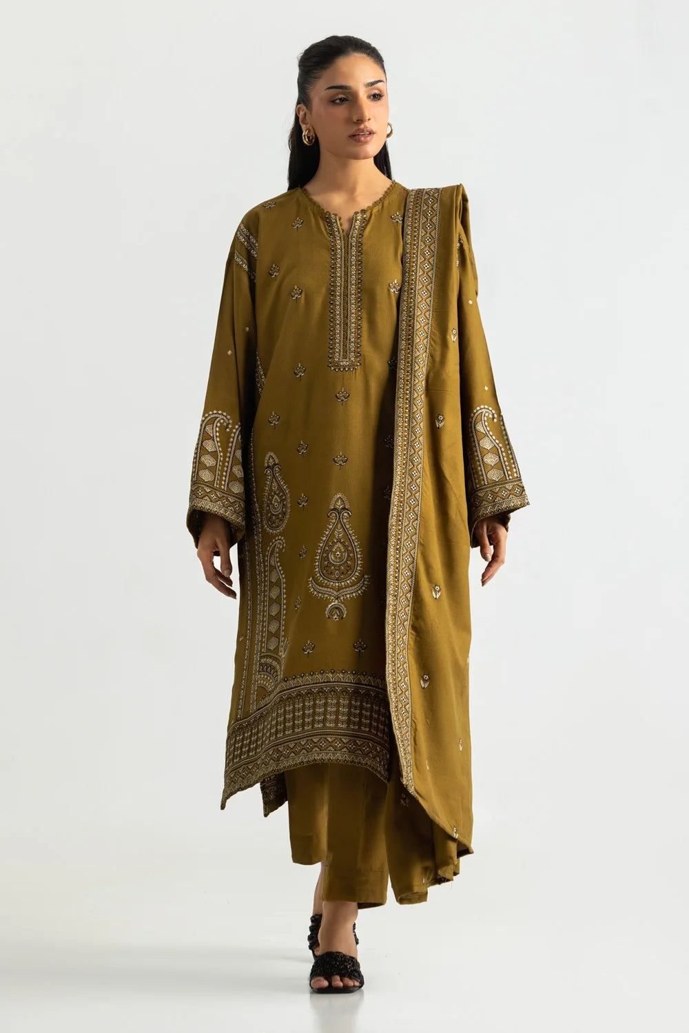 3PC Pashmina Embroidered Suit