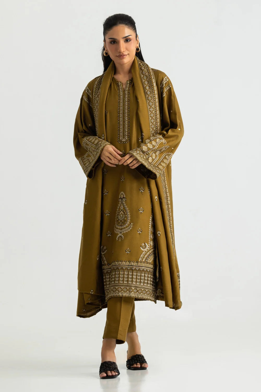 3PC Pashmina Embroidered Suit