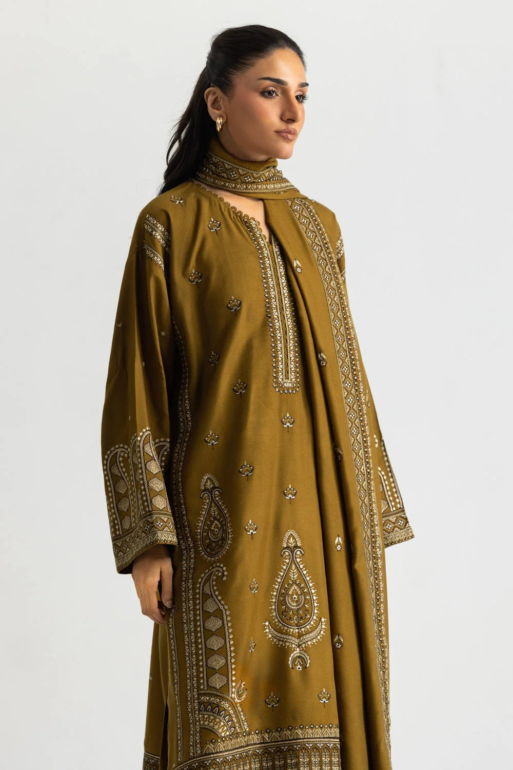 3PC Cambric Embroidered Suit