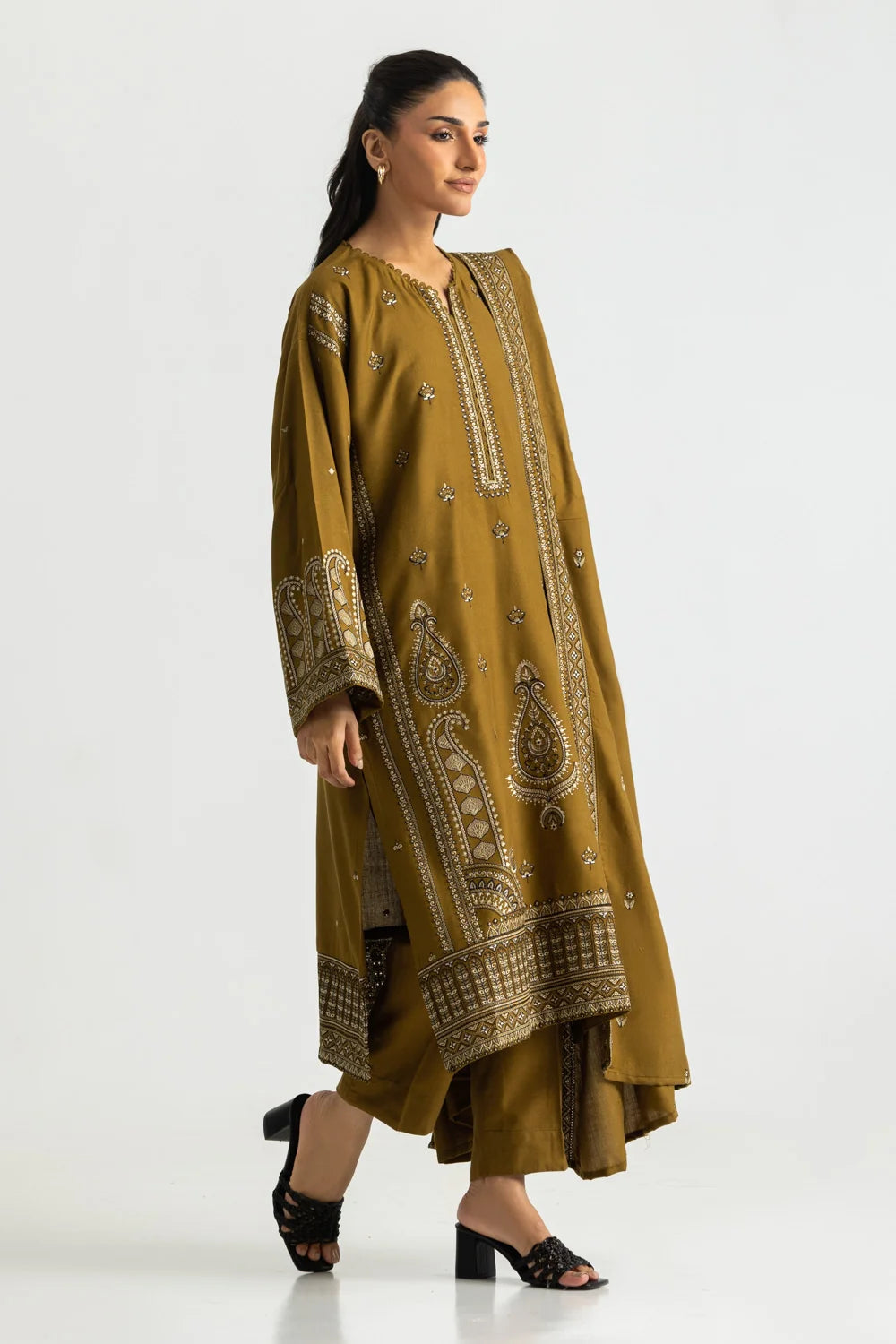 3PC Cambric Embroidered Suit