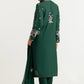 3PC Viscose Rawsilk Embroidered Suit