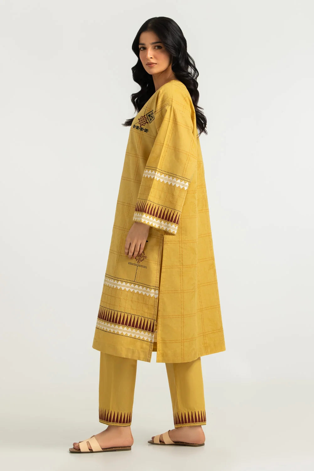 Jacquard Block Printed Shirt And Trouser