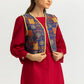 Khaddar Slub Dyed Co-Ord Set With Printed Waistcoat